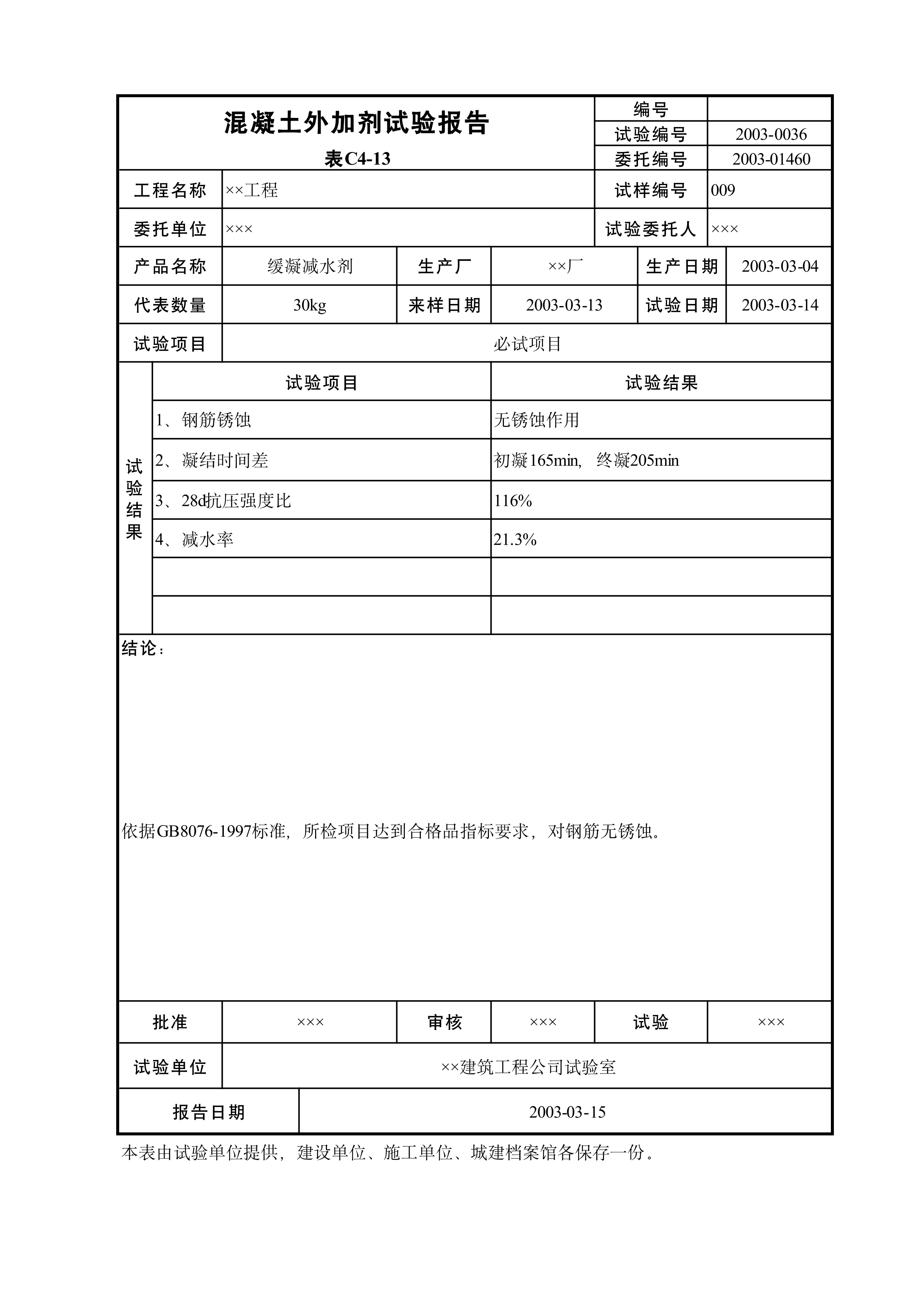混凝土外加剂试验报告