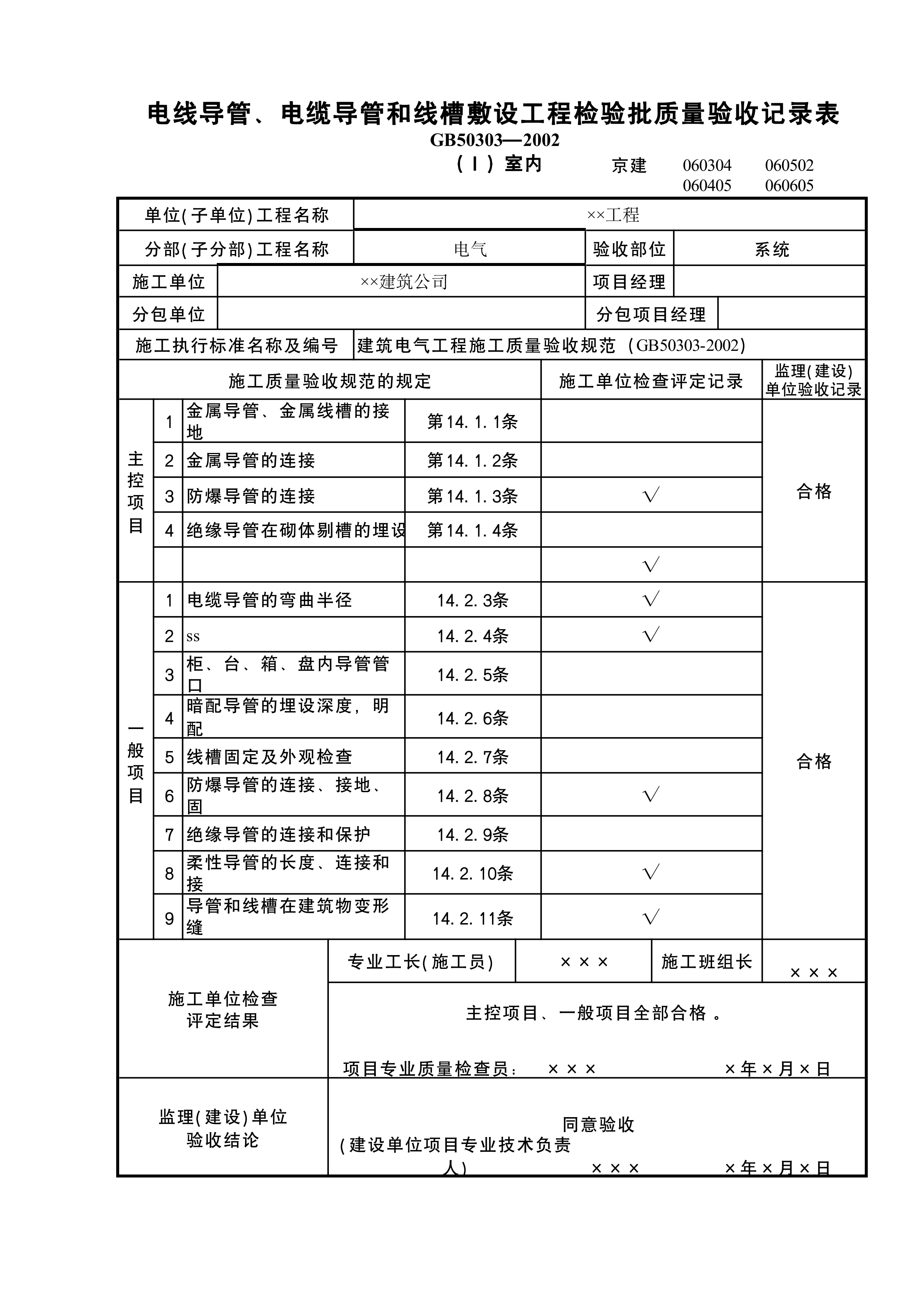 电线导管、电缆导管和线槽敷设工程检验批4
