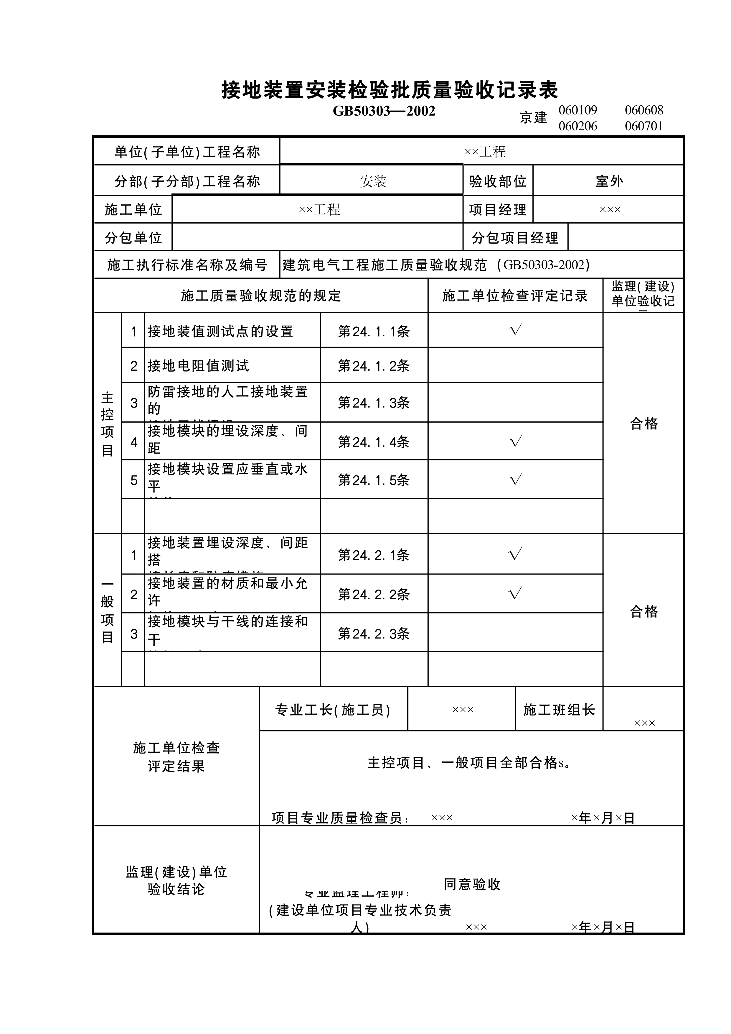接地装置安装检验批3