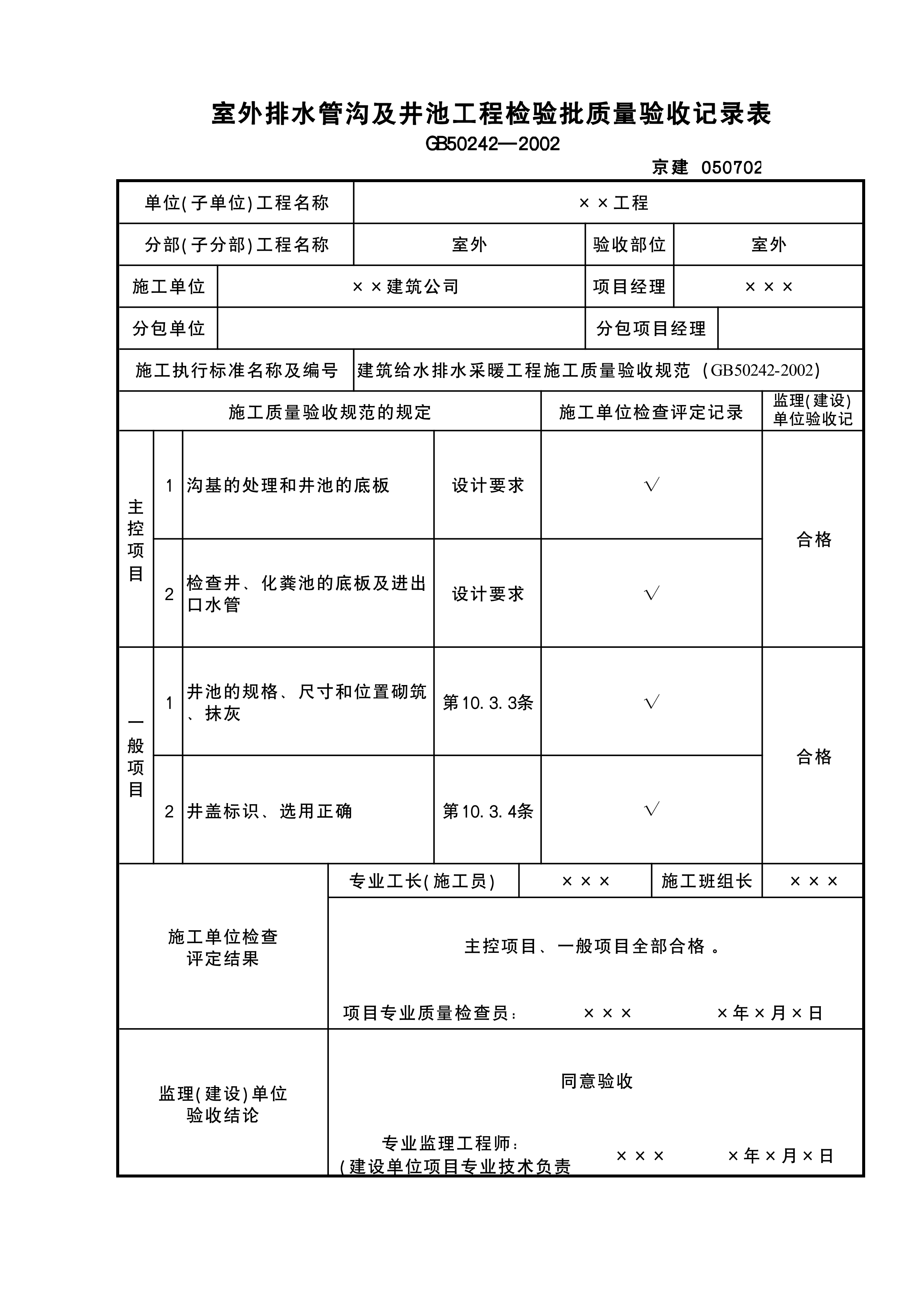 室外排水管沟及井池工程