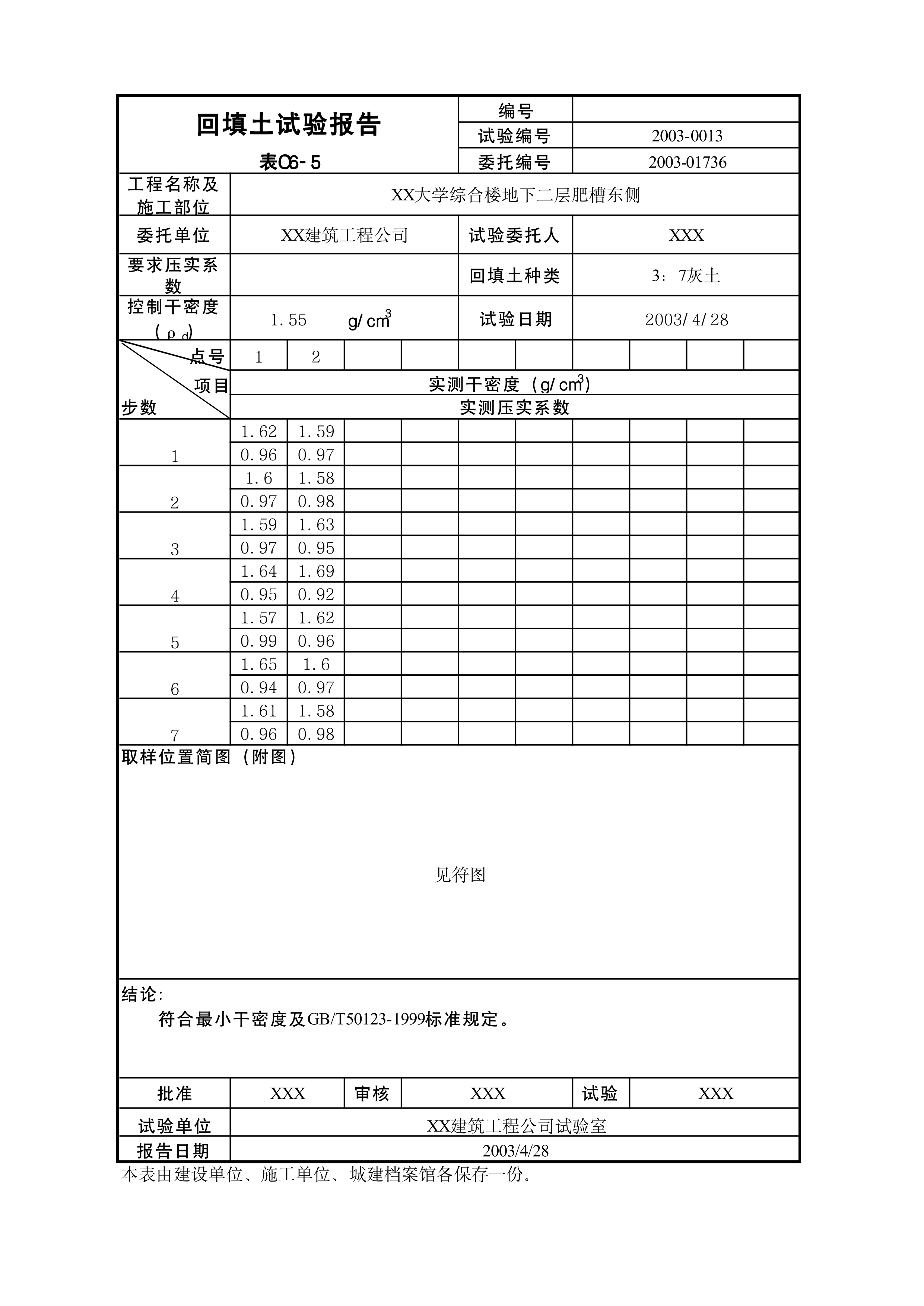 回填土试验报告