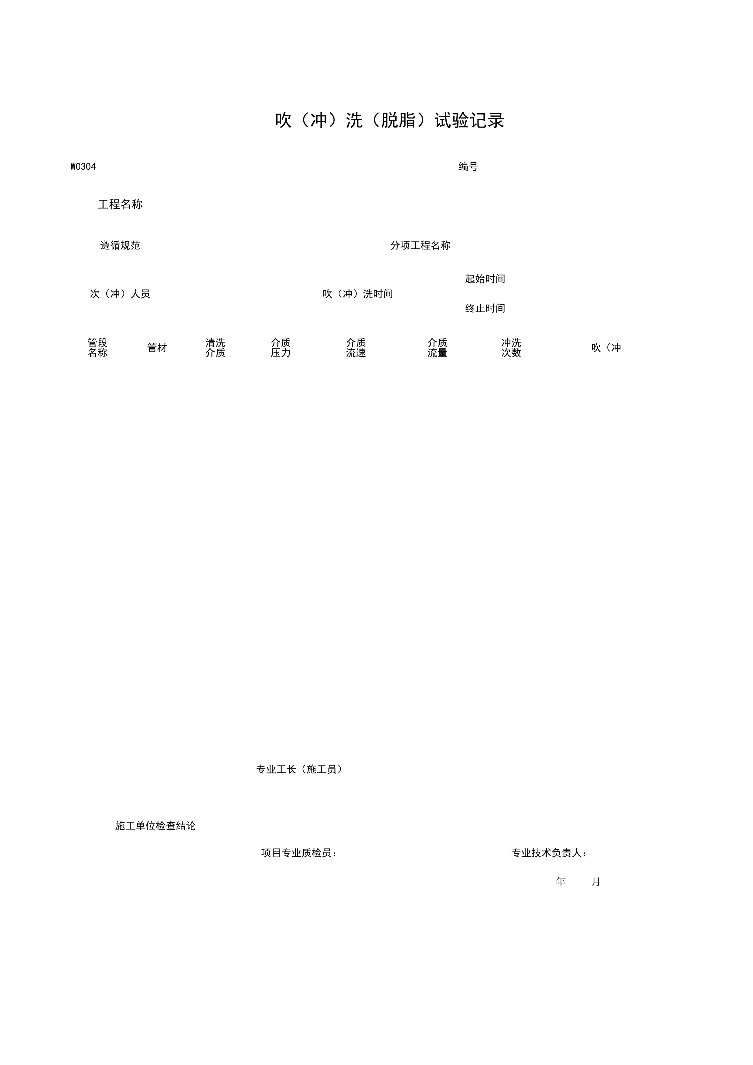 W0304_吹（冲）洗（脱脂）试验记录