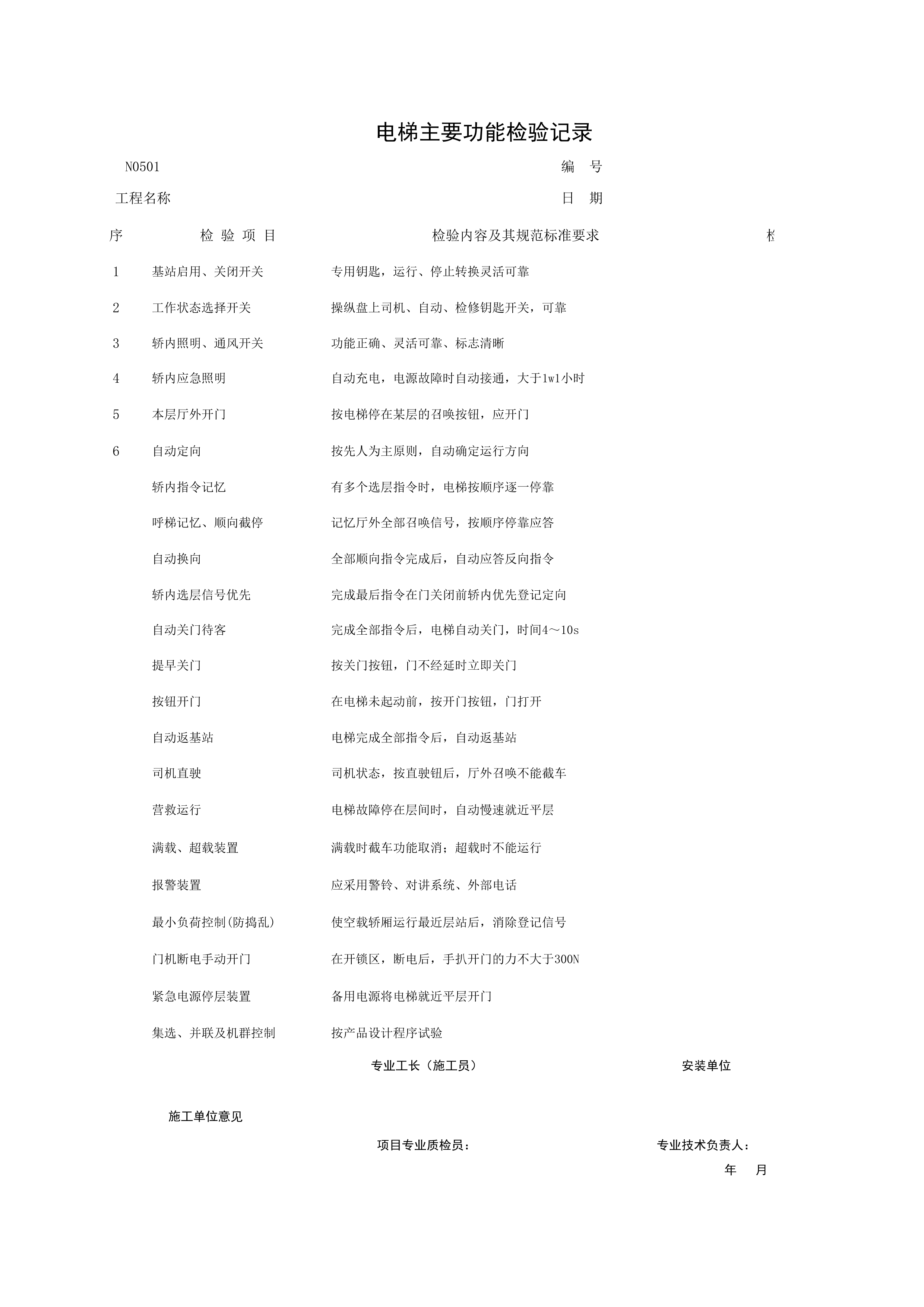 N0501_电梯运行记录