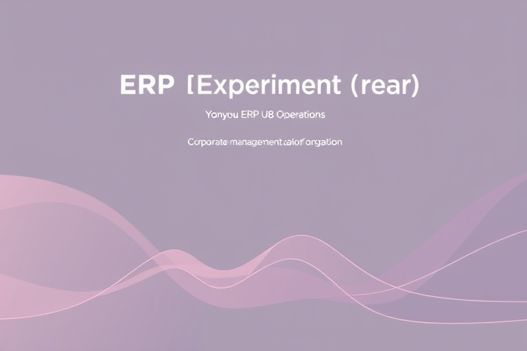 ERP实验报告用友怎么做？手把手教你完成用友ERP系统实训全流程
