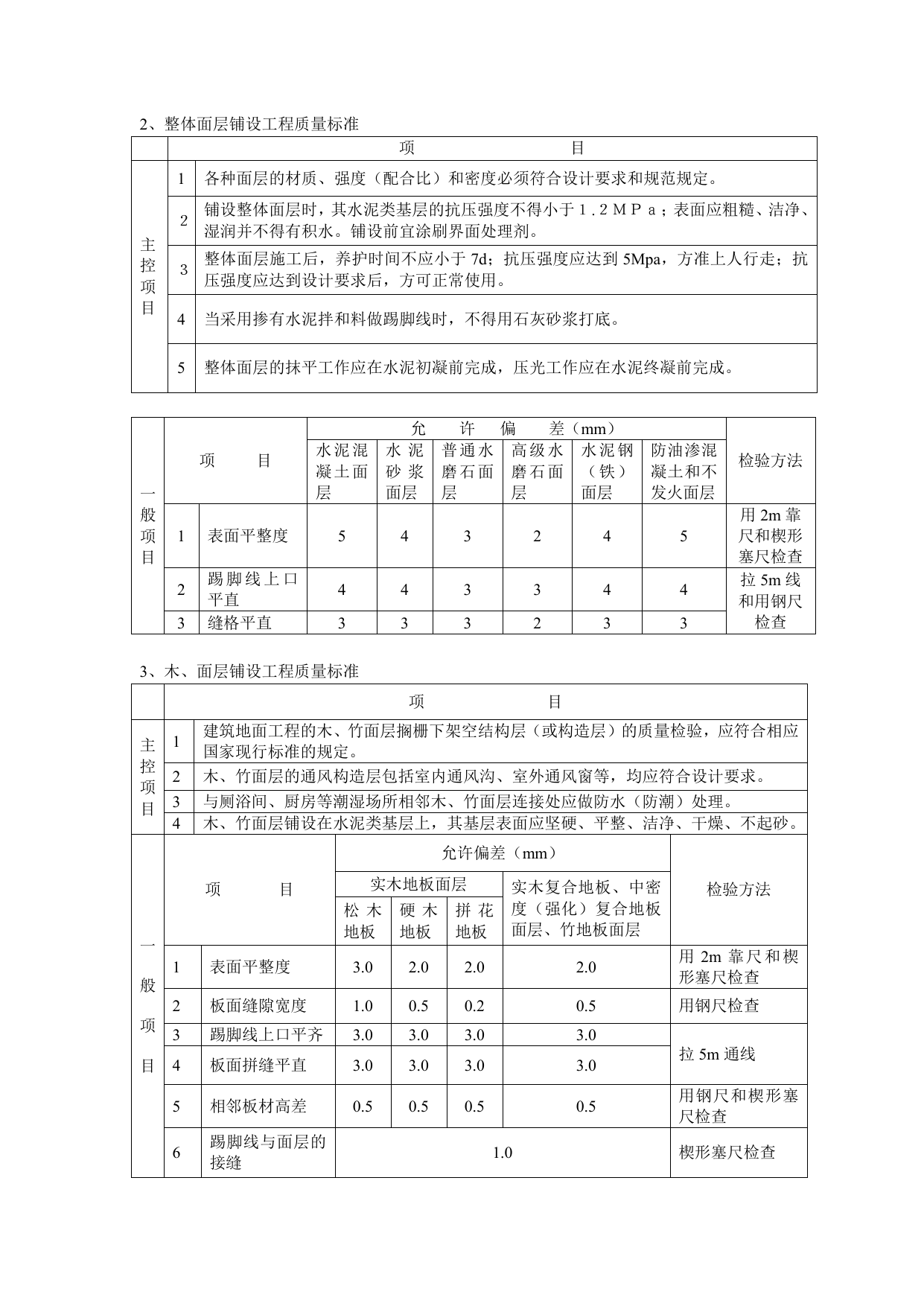 面与楼面工程施工质量监理实施细则 第 2 页
