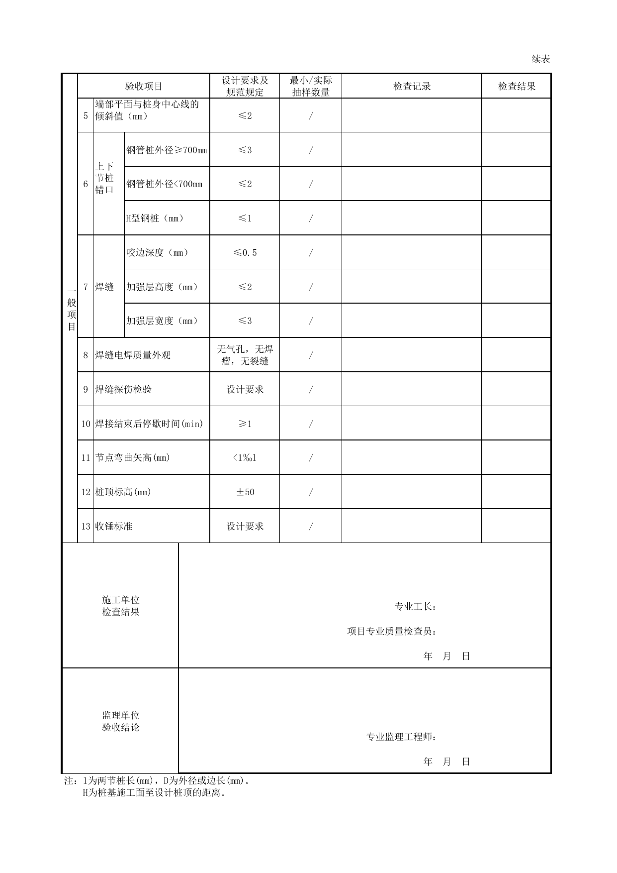 01020308_钢桩施工检验批质量验收记录_010203_桩基础_0102_基础工程_01地基与基础_单体构筑物_厂(场)站工程(GB50334-2017) 第 2 页