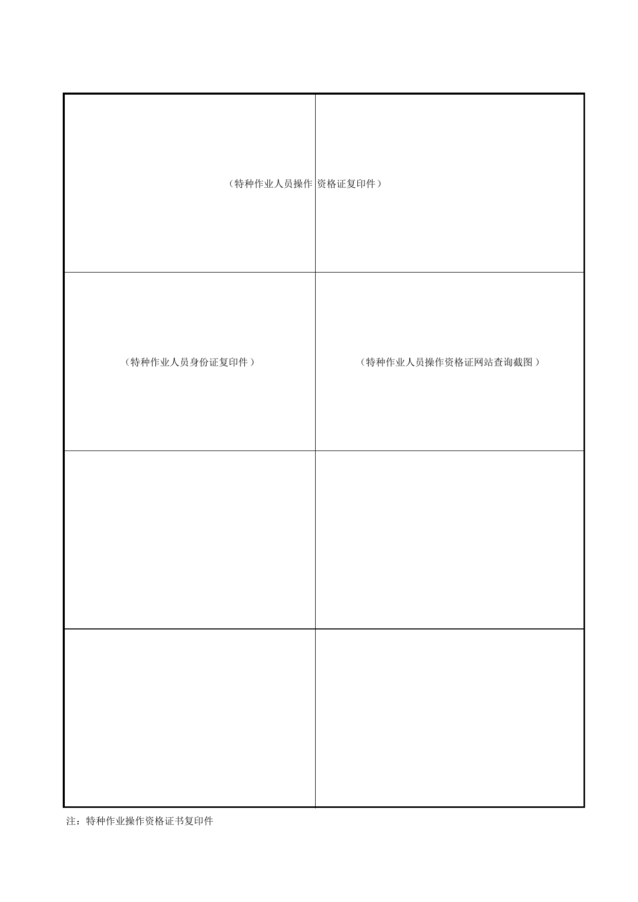 表8.6 特种作业人员资格证书审核登记表_第八册 持证上岗_合肥市建筑工程施工安全管理资料(2017版)_安徽省安全资料库 第 2 页