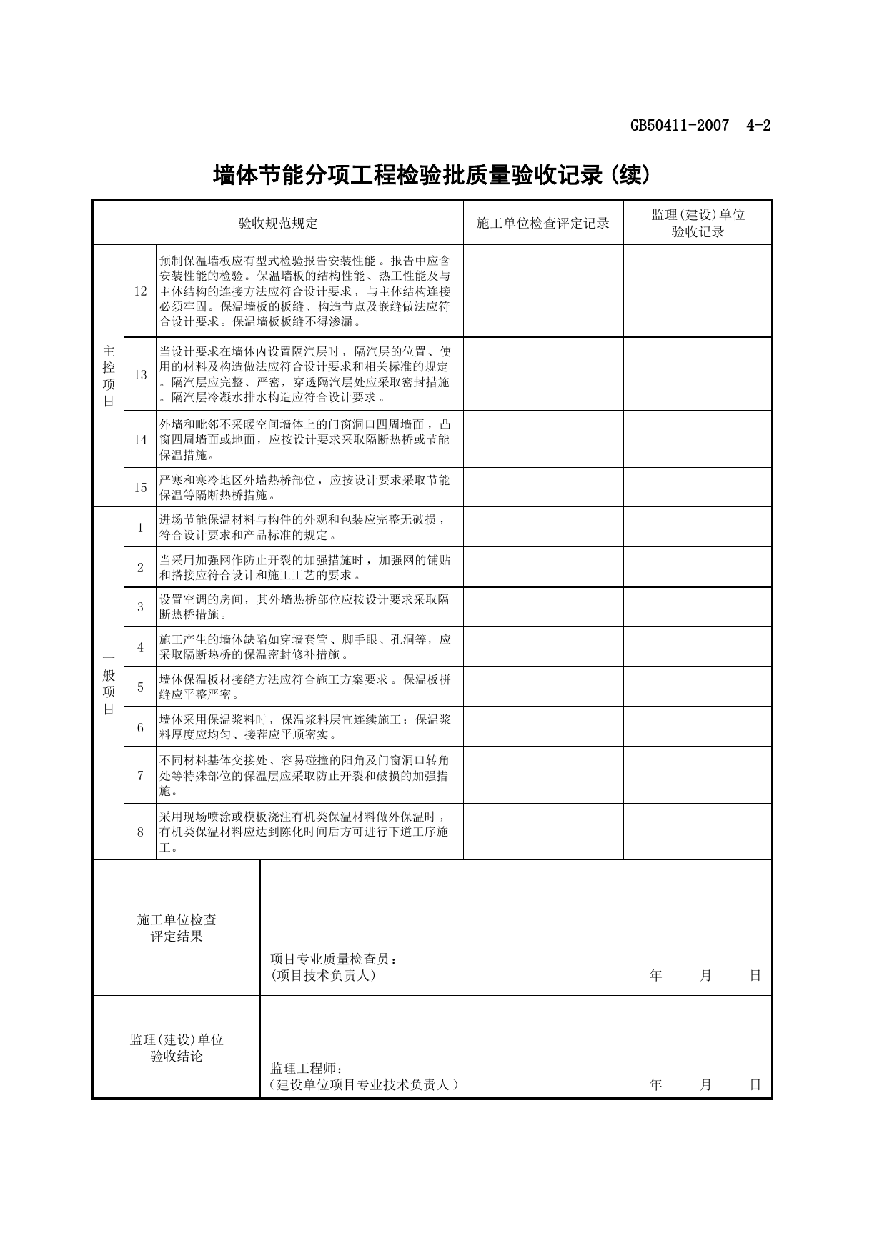 墙体节能分项工程检验批质量验收记录_节能工程_质量验收资料_合肥市建筑工程资料(套打表格)_安徽省建筑资料库 第 2 页