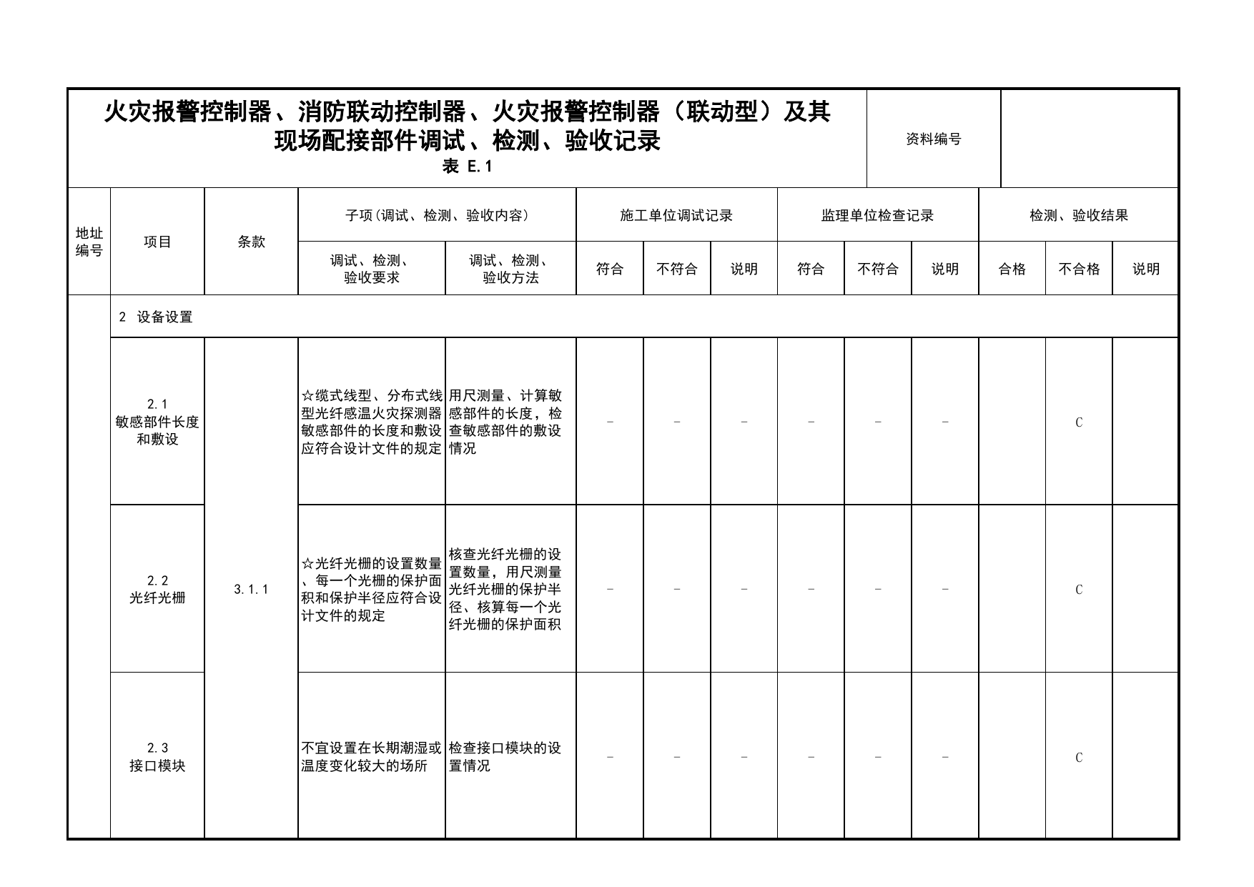 火灾报警控制器、消防联动控制器、火灾报警控制器(联动型)及其现场配接部件调试、检测、验收记录(续表43)_03火灾自动报警系统_05消防电气和火灾自动报警系统 第 1 页
