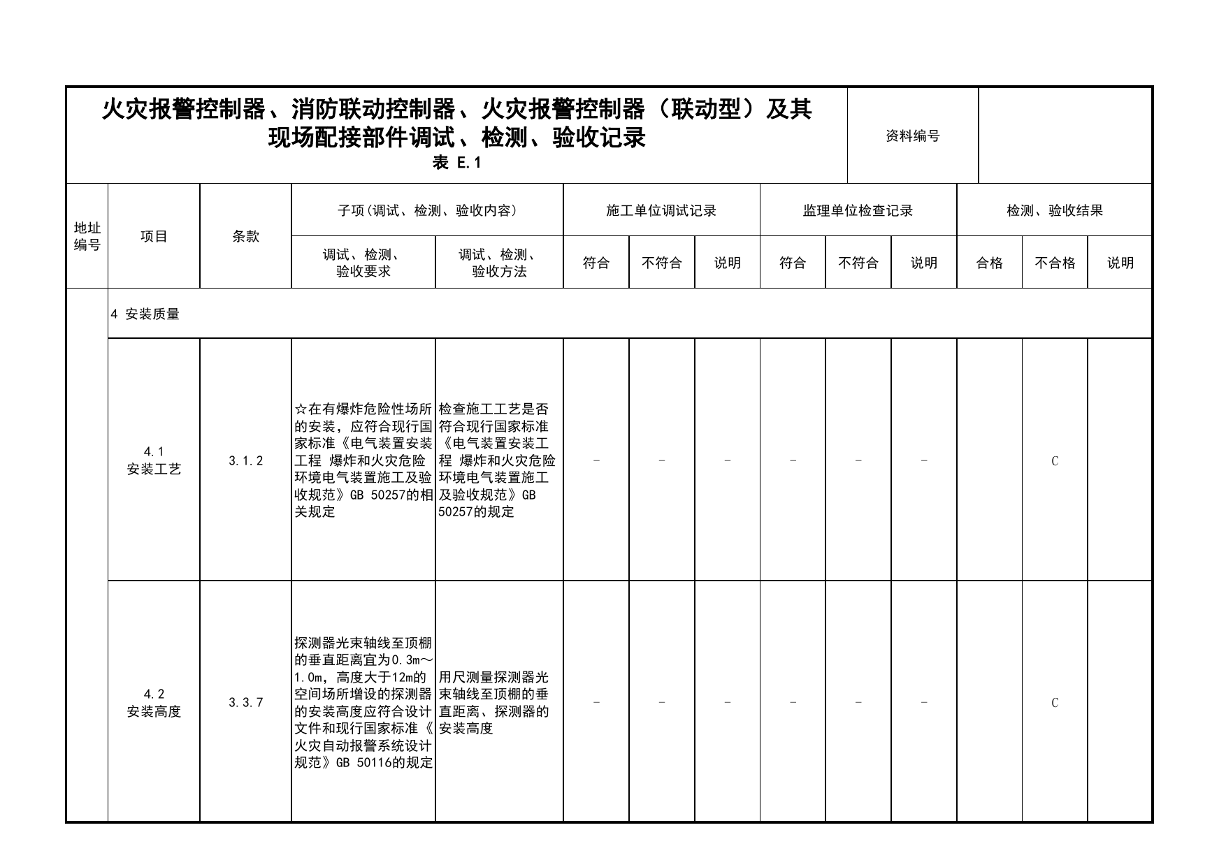 火灾报警控制器、消防联动控制器、火灾报警控制器(联动型)及其现场配接部件调试、检测、验收记录(续表35)_03火灾自动报警系统_05消防电气和火灾自动报警系统 第 1 页