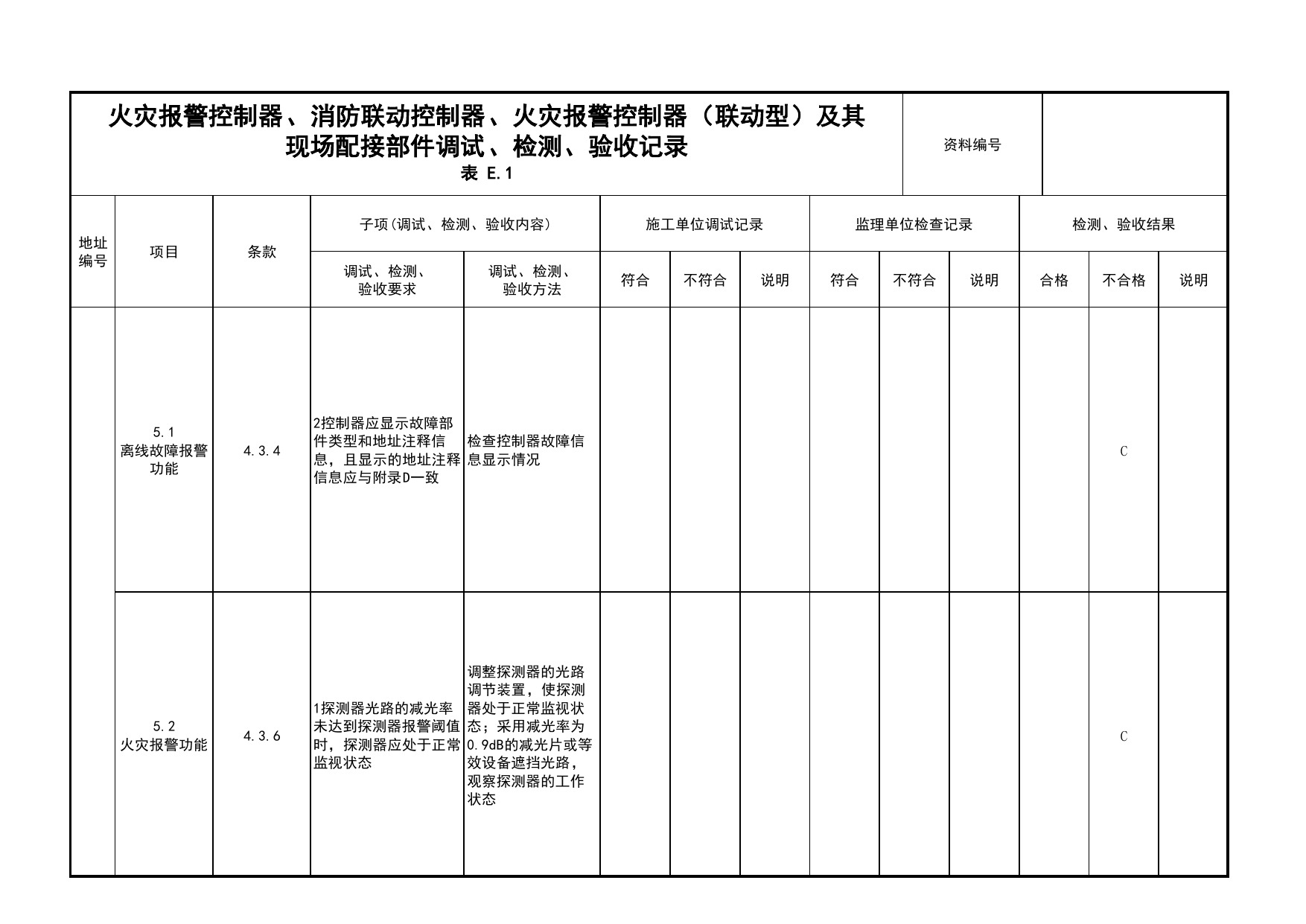 火灾报警控制器、消防联动控制器、火灾报警控制器(联动型)及其现场配接部件调试、检测、验收记录(续表39)_03火灾自动报警系统_05消防电气和火灾自动报警系统 第 1 页