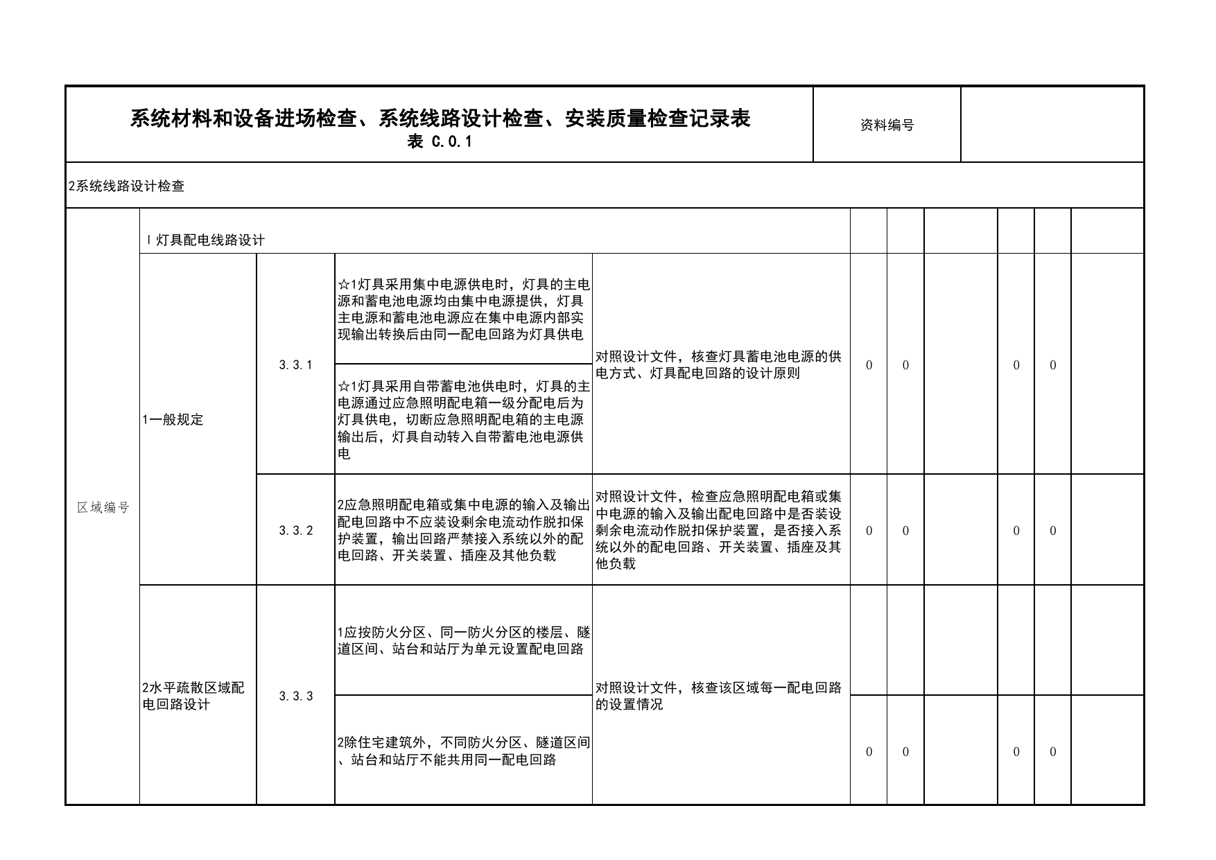 系统材料和设备进场检查、系统线路设计检查、安装质量检查记录表_02消防应急照明和疏散指示系统_05消防电气和火灾自动报警系统_消防工程施工质量查验资料 第 2 页