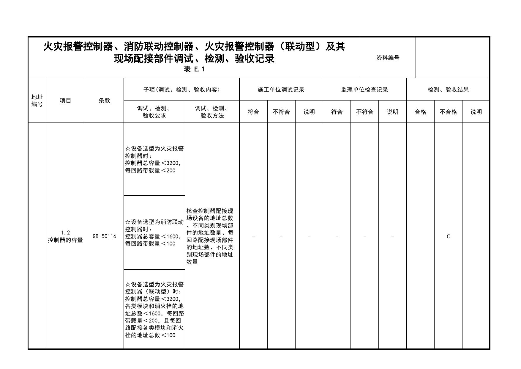火灾报警控制器、消防联动控制器、火灾报警控制器(联动型)及其现场配接部件调试、检测、验收记录(续表1)_03火灾自动报警系统_05消防电气和火灾自动报警系统 第 1 页
