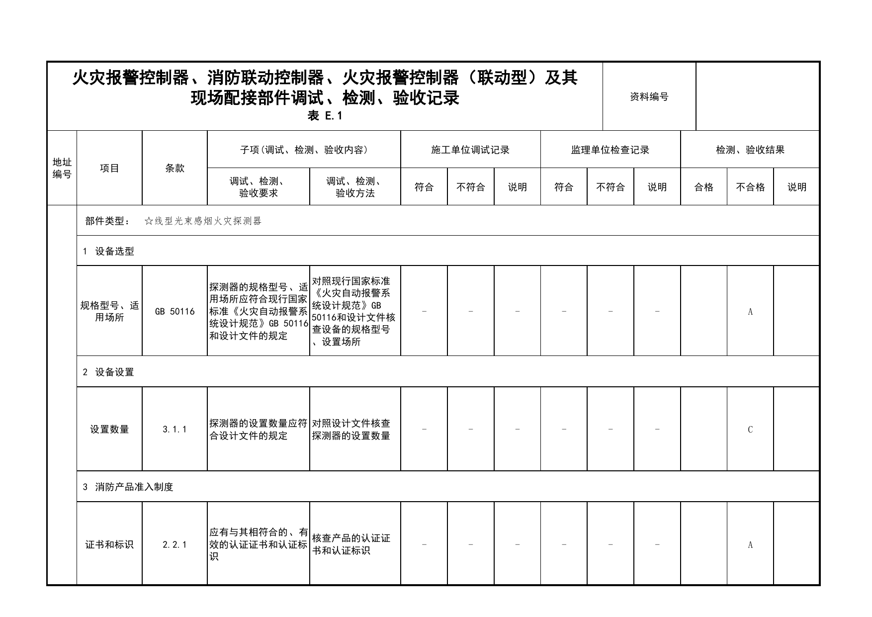 火灾报警控制器、消防联动控制器、火灾报警控制器(联动型)及其现场配接部件调试、检测、验收记录(续表34)_03火灾自动报警系统_05消防电气和火灾自动报警系统 第 1 页