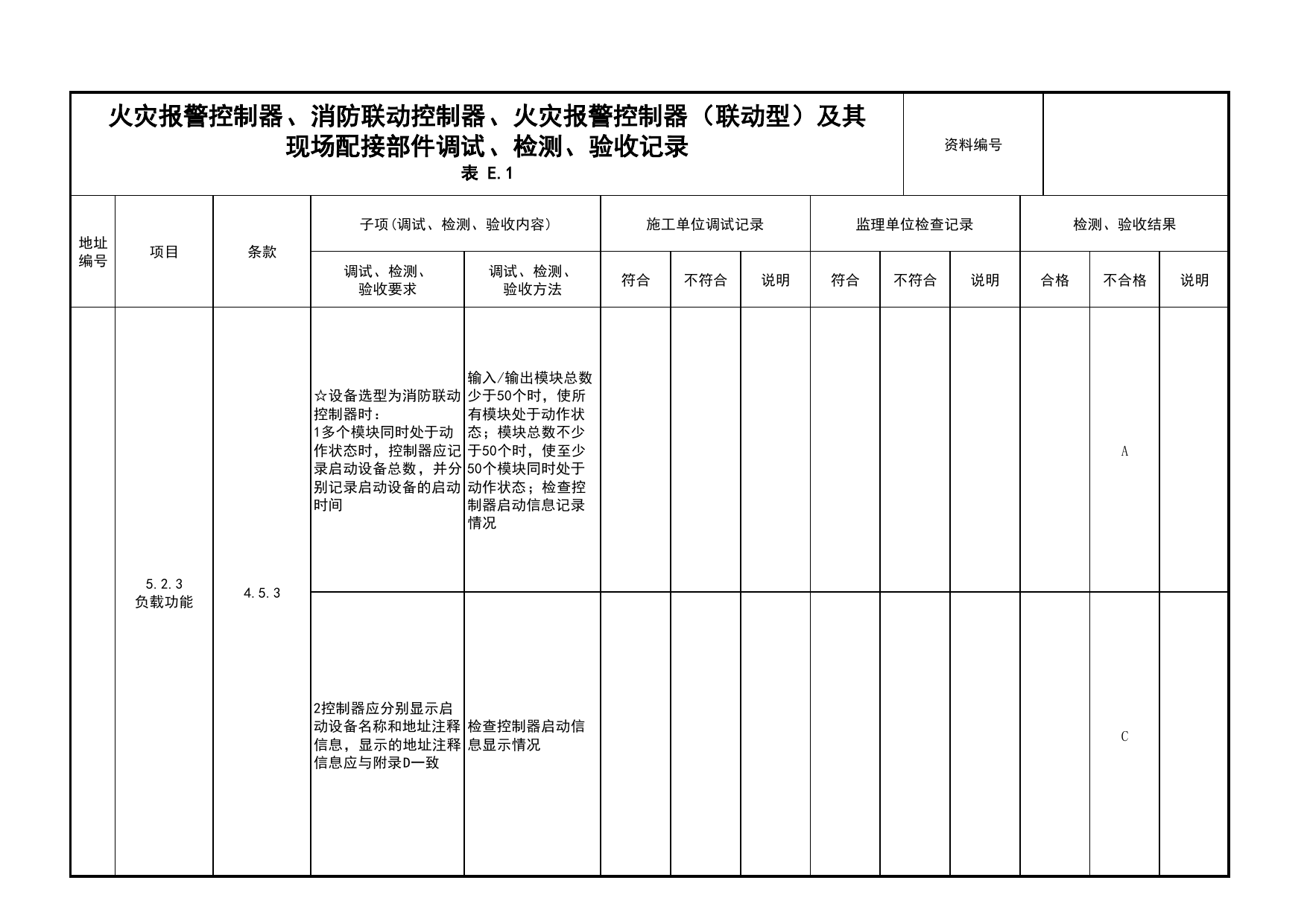 火灾报警控制器、消防联动控制器、火灾报警控制器(联动型)及其现场配接部件调试、检测、验收记录(续表20)_03火灾自动报警系统_05消防电气和火灾自动报警系统 第 1 页