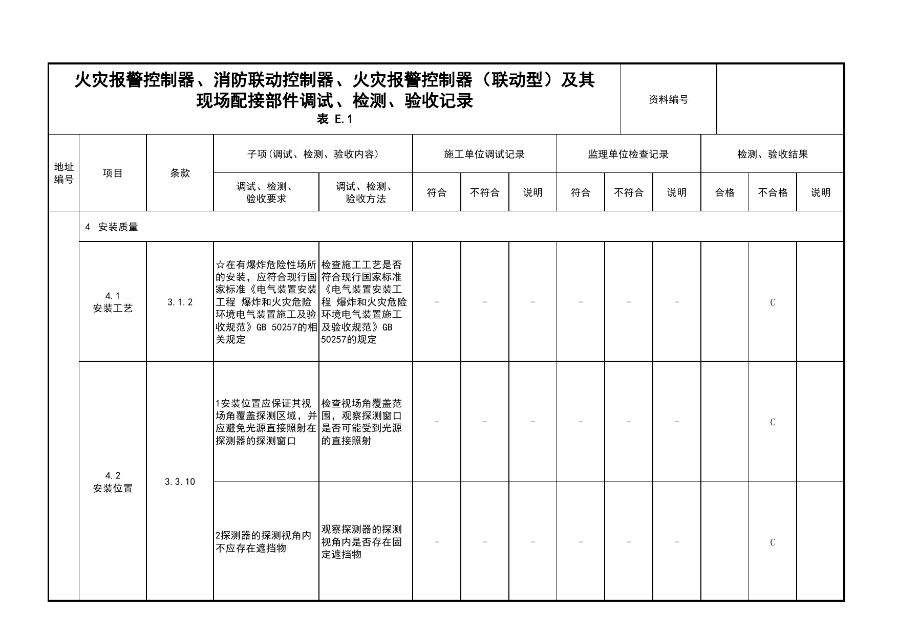 火灾报警控制器、消防联动控制器、火灾报警控制器(联动型)及其现场配接部件调试、检测、验收记录(续表63)_03火灾自动报警系统_05消防电气和火灾自动报警系统 第 1 页