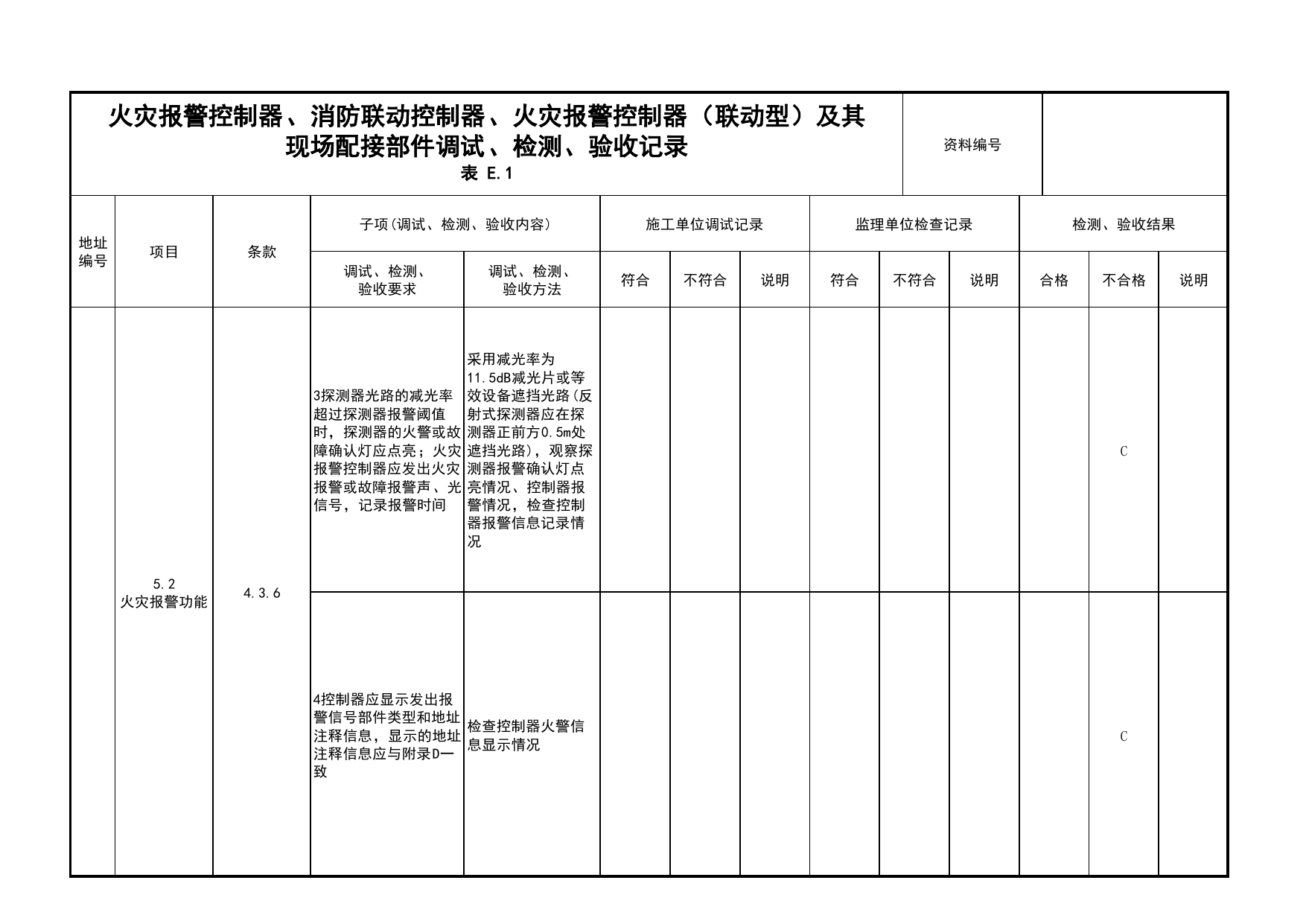 火灾报警控制器、消防联动控制器、火灾报警控制器(联动型)及其现场配接部件调试、检测、验收记录(续表41)_03火灾自动报警系统_05消防电气和火灾自动报警系统 第 1 页