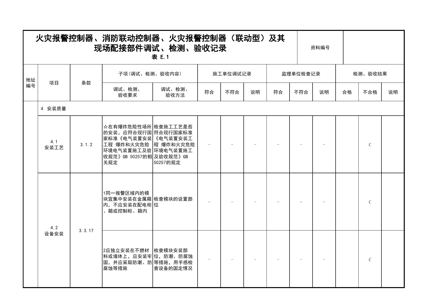 火灾报警控制器、消防联动控制器、火灾报警控制器(联动型)及其现场配接部件调试、检测、验收记录(续表77)_03火灾自动报警系统_05消防电气和火灾自动报警系统 第 1 页