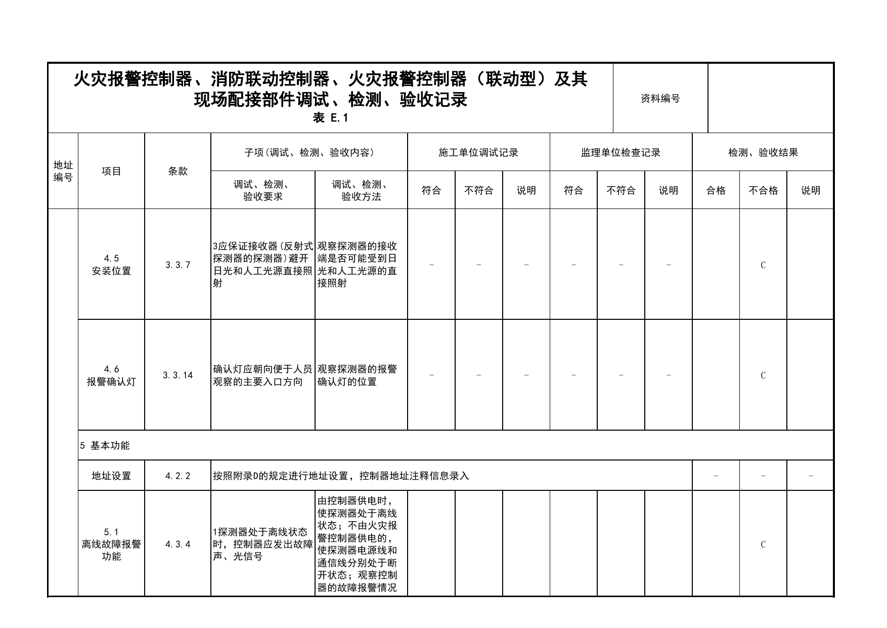 火灾报警控制器、消防联动控制器、火灾报警控制器(联动型)及其现场配接部件调试、检测、验收记录(续表38)_03火灾自动报警系统_05消防电气和火灾自动报警系统 第 1 页